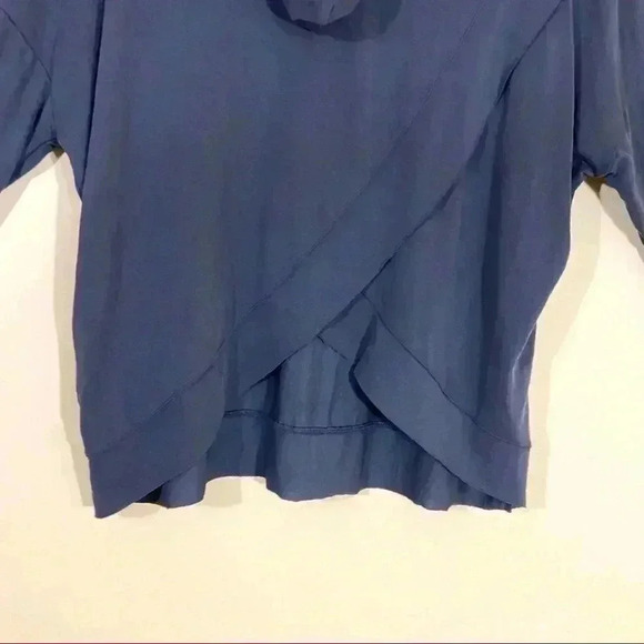 Emelia Gray Faux Wrap Open Back Hoodie Sweatshirt - Picture 8 of 13